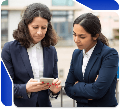 Professionals discussing work